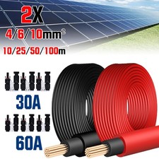 2X Rot+Schwarz 4 6 10mm² Solarkabel Verlängerungskabel Stecker Solarstecker PV