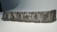 Traumhaft Antiker Filigran Silber Gliedergürtel armband Relief Ägypten-Motive 