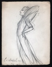 Cecile Sorel comedienne actrice actress Film drawing dessin van Caulaert 1935