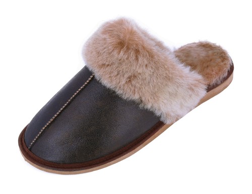 Lammfell leder hausschuhe - leder,