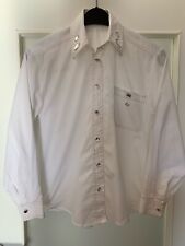 NADINE H hochwertige Bluse Hemdbluse weiß diamantene Schmuckknöpfe Gr. 38/40 