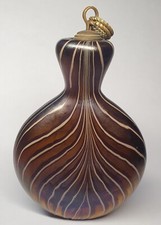 Schnupftabakflasche Glas,  braun-metallisch,Handarbeit,ArteNova-Schott (Zwiesel)