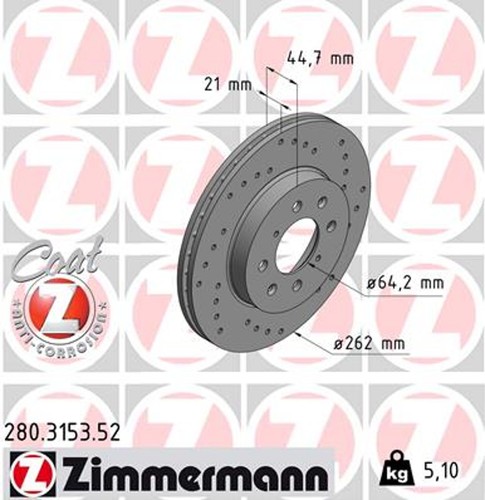 Zimmermann bremsscheibe - 2x,