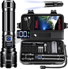 Blukar Taschenlampe LED Aufladbar, 500000 Lumen Extrem Hell Taschenlampen