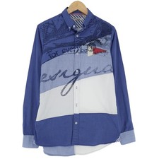 Desigual Herrenhemd Blau Gestreift Baumwolle Gw2 Größe S