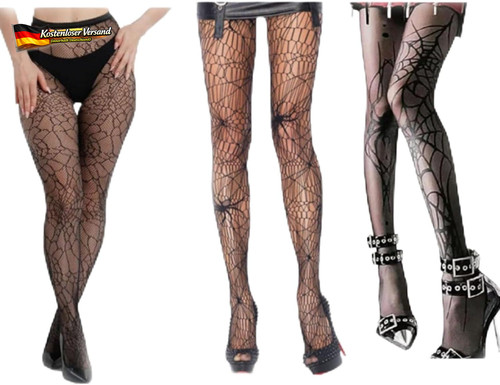 Spinnennetz strumpfhose 3er - strumpfhose,