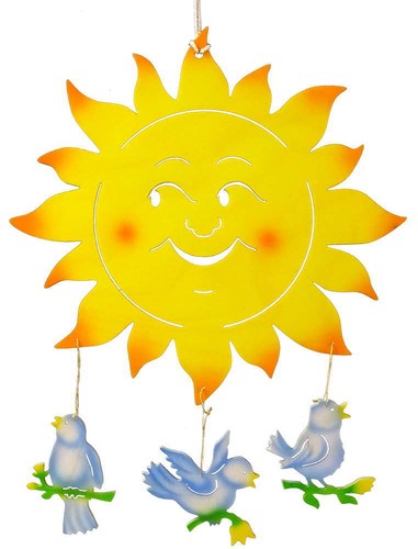 Fensterbild sonne mit vögel - fensterbild,