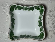 Weinlaubmuster mit Goldrand Romantica Schönwald Porzellan kleine Schale, Viereck
