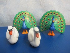2x Pfau + 2 x Schwan Tiere zu