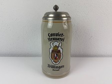 CONVICT BRAUEREI Dillingen, 2 Liter, Doppel-Mass Bierkrug Steinkrug, Zinn, alt