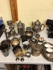 flohmarkt trödel konvolut ua. Zinn versilberte teile und 115 Gramm 800er Silber