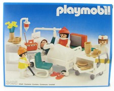 PLAYMOBIL 3495 V1 Krankenhaus Zimmer 1984 in OVP Box Figur Patient Krankenzimmer