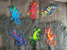 6 Stücke Metall Gecko Wandkunst Dekoration - Glücksbringer aus Tenerriffa
