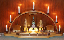 Schwibbogen Dregeno Zeidler Seiffener Kirche mit Laternenkindern 72cm