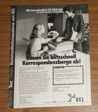 Seltene Werbung SEL LO 2001