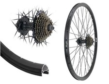 26 Zoll Hinterrad Laufrad schwarz Disk Hohlkammer 6-Loch 7fach Shimano Zahnkranz