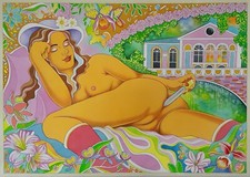 Erotik, grosses Aquarell 70x50