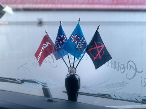 Lkw van armaturenbrett - armaturenbrett, flagge