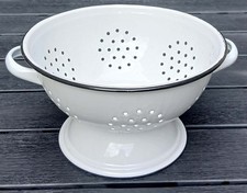 Wie neu: Küche LANDHAUS Emaille Sieb Standschüssel Abseiher ObstSchale Schüssel