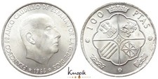 Spanien, Francisco Franco, 100 Pesetas 1966 (19-66), KM 797, 18,96g., prfr
