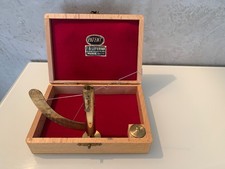 antike Garnwaage Leferink Waage Weberei Messing alt Neigungswaage Gewicht