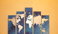 Wandbild Weltkarte 5-tlg