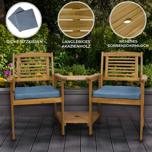 Doppel gartenbank mit tisch - doppel,