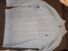 Ralph Lauren Quarter Zip Up Knit Pullover Babyblau / Türkis XXL