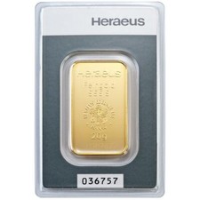 20 Gramm Goldbarren - 999,9 Gold - in Blisterkarte - Neuware - Heraeus