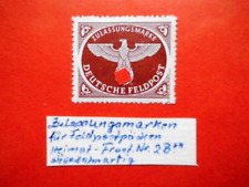 BM. Briefmarken Deutsches Reich 1942 Zulassungsmarken Nr. 2 B** Feldpostpäckchen