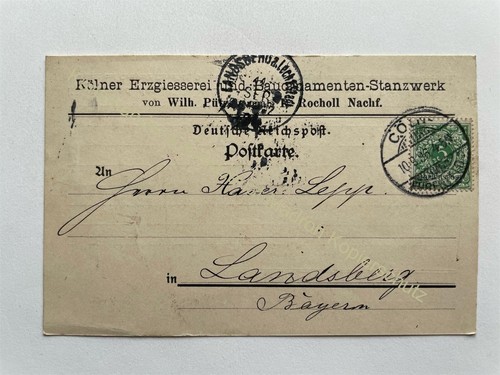Postkarte reklame 1896 köln - postkarte,