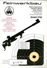 FEINWERKBAU Bedienungsanleitung Kleinkalibergewehr MODELL 2700 User Manual (567
