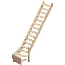 DOLLE Raumspartreppe Brest Eiche Holz Geländer gerade oder 1/4 gewendelt / Innen