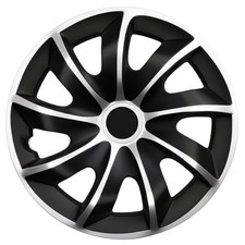 WERKTHOR Radkappen 13?16 Zoll 4er Set Schwarz/Silber -Felgenschutz Radzierblend