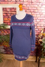 Strickkleid blau weiß Punkte Norweger Baumwollmix KRS&CO Kangaroos M L