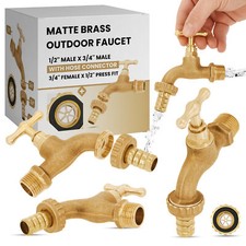 Auslaufventil Wasserhahn Messing Gartenhahn Außenhahn Schlauchanschluss 1/2x3/4