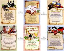 6 Geburtstag Karten Urkunde Motiv Frau Mann Gruß Glückwunsch Klapp- Karte Set