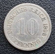 10 Pfennig Stück 1896 G Deutsches Reich Kaiserreich Reichsadler alte Münze
