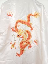100% Seide Kimono Drache Stickerei Morgenmantel Bademantel Asien