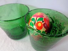 2 Bubbleglas Glas Grün