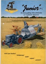 Claas Junior Mähdrescher Prospekt alte Reklame 