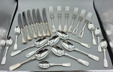 Besteck 6 Personen Sheffield Plated 24 teilig Messer Gabel Löffel