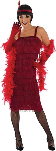 Damen fransen rot flapper - damen,