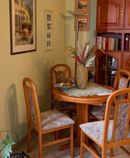 Tisch zum Ausziehen Echtholz Kirsche 80cm Durchmesser 70cm hoch