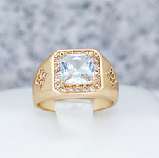 Damen Herren Ring vergoldete