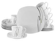CreaTable - AMELIE PIAZZA - Kaffeeservice 18-tlg  (Weiss)