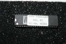 Intel Chip mit Aufkleber 1989 Schneider Rdf. AG ID.-Nr. 50243