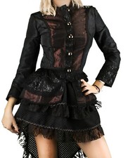 Karnevalskostüm Hochwertige Steampunk Damen Jacke Gothic Kostüm Fasching 36-54