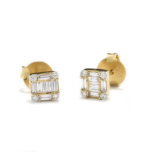Diamant ohrstecker rechteckig - diamant-ohrstecker,