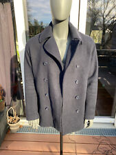 Fred Perry - M - Peacoat Pea Coat Caban Marine Jacke Navy Blau Zweireiher Wolle